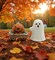 Ceramic Casper the Ghost And Pumpkin Wagon Halloween Salt And Pepper Shakers, Gift for Her or Mom, Kitchen Décor, Fall Décor